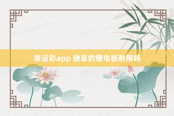 幸运彩app 健豪的锂电板耐用吗