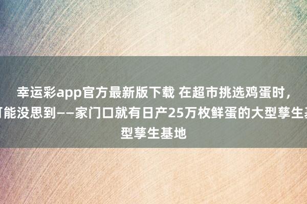 幸运彩app官方最新版下载 在超市挑选鸡蛋时，你可能没思到——家门口就有日产25万枚鲜蛋的大型孳生基地
