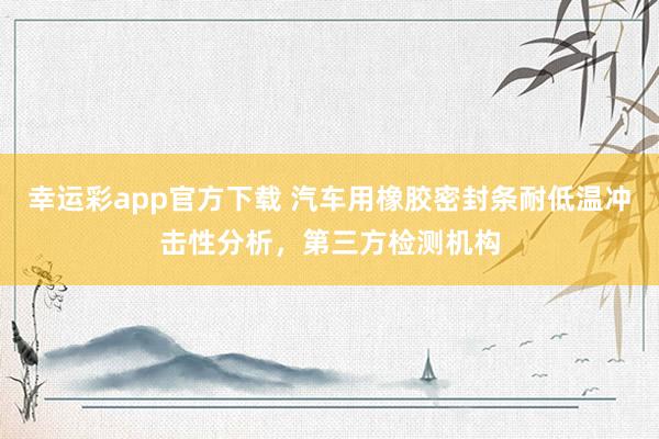 幸运彩app官方下载 汽车用橡胶密封条耐低温冲击性分析，第三方检测机构