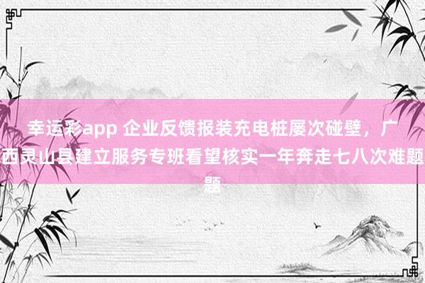 幸运彩app 企业反馈报装充电桩屡次碰壁，广西灵山县建立服务专班看望核实一年奔走七八次难题